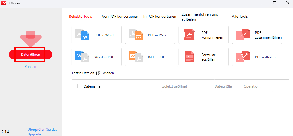 Ein PDF-Dokument öffnen