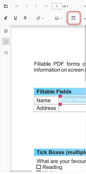 Mit Textfeld ausfüllen