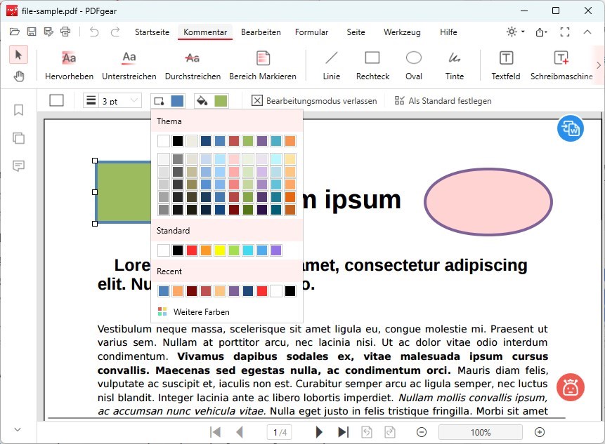 Form zeichnen und anpassen