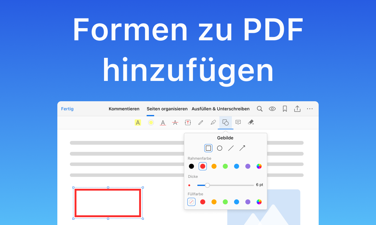 Formen zu PDF hinzufügen 