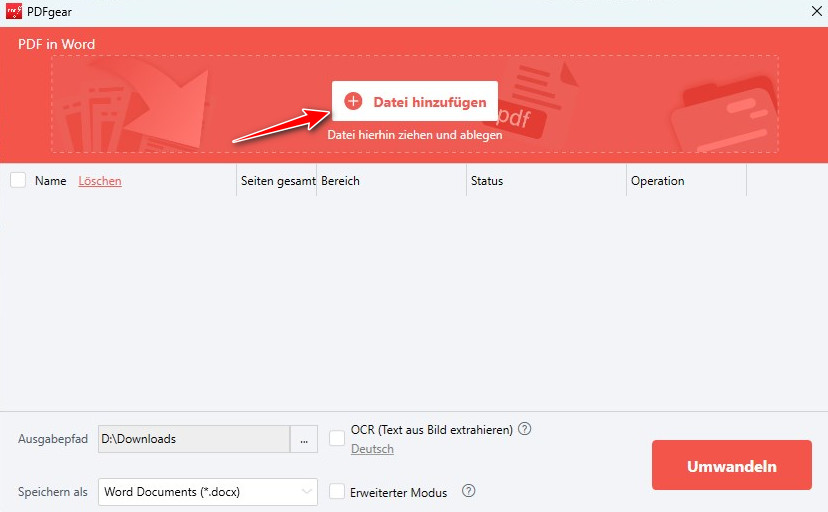 Gescannte PDF-Dateien zu Gescannte PDF-Dateien zu PDFgear hinzufügenPDFgear hinzufügen