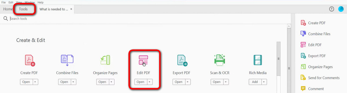 Zur PDF-Bearbeitung in Adobe Acrobat gehen
