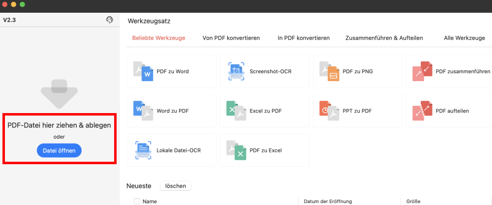 PDF in PDFgear importieren