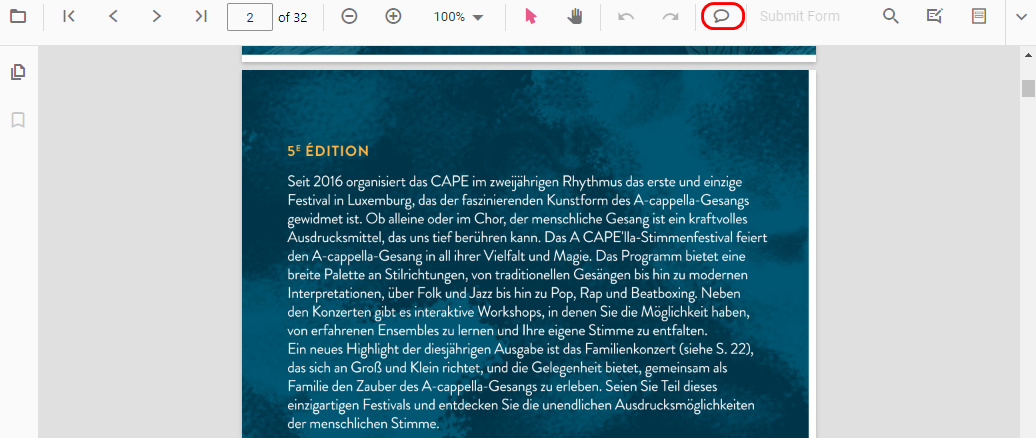 Kommentare zum PDF-Dokument in PDFgear hinzufügen