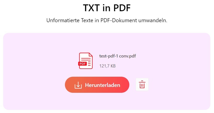 Konvertiertes PDF-Dokument speichern