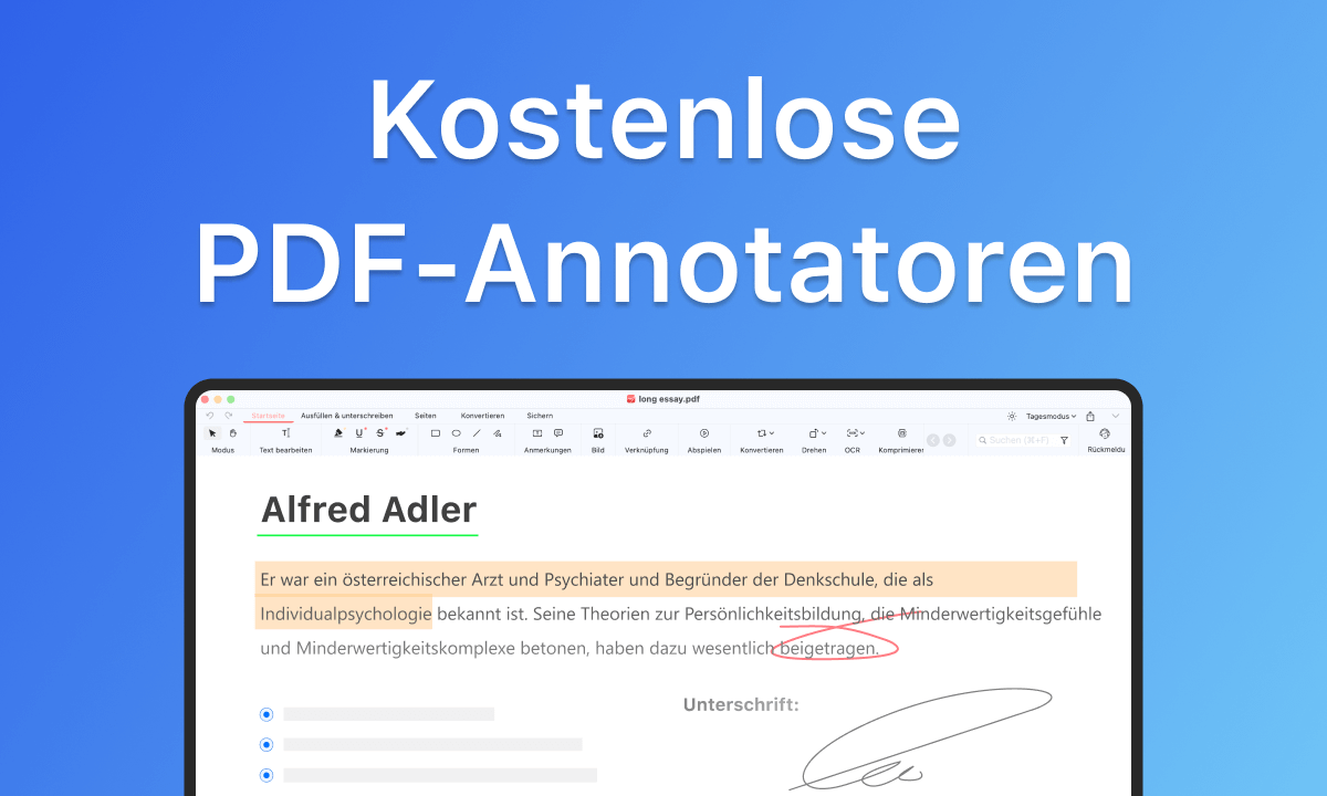 Die 10 besten PDF-Annotatoren für Windows und Mac