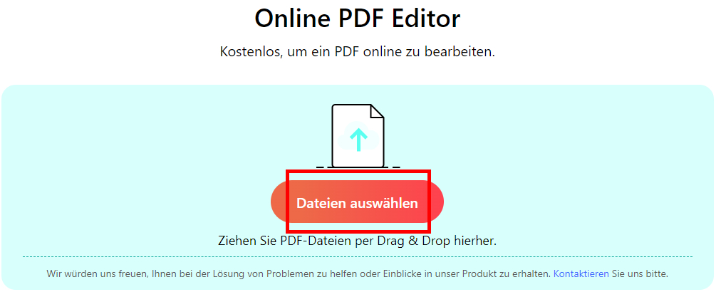 PDF online hochladen zum Signieren