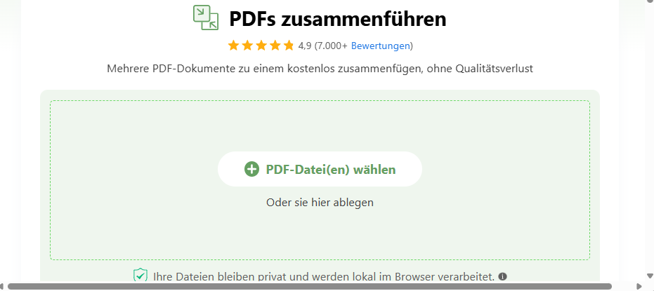 PDF mit PDFgear Online Merger zusammenführen