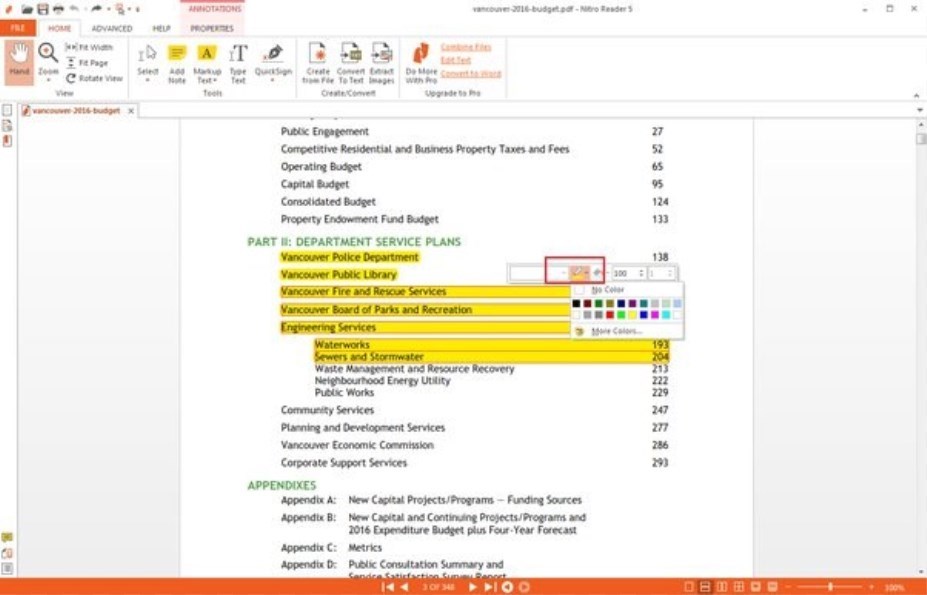 Nitro PDF Highlighter Tool