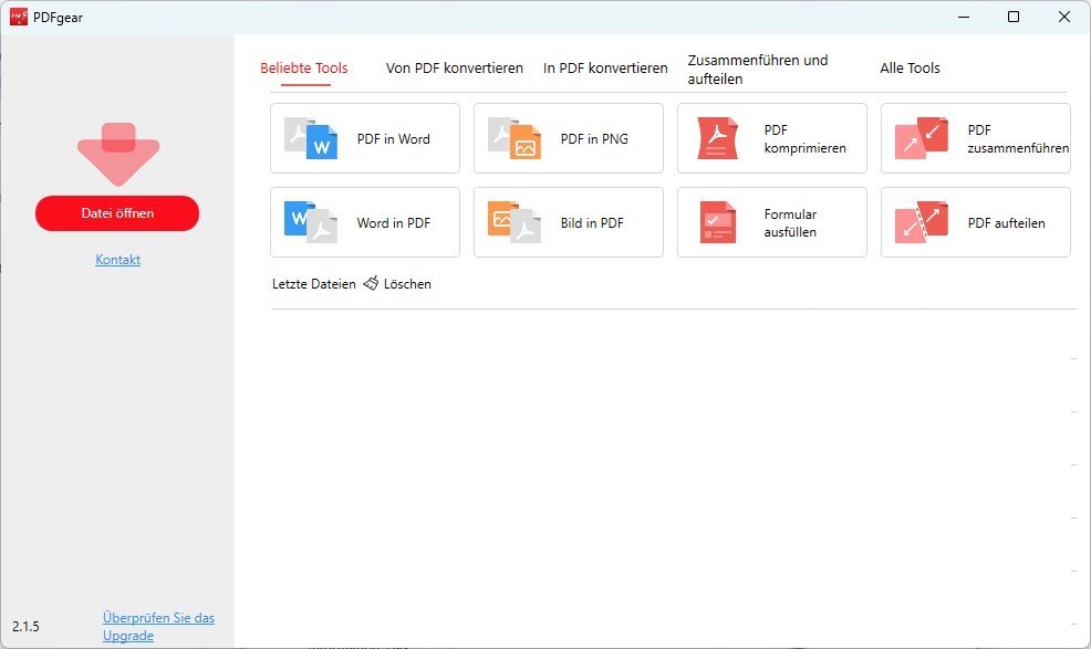 Öffnen Sie die PDF-Datei in PDFgear