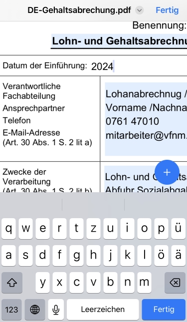 PDF ausfüllen und Text bearbeiten