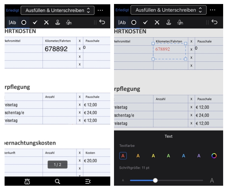 PDF Formular ausfüllen und Textfarbe ändern