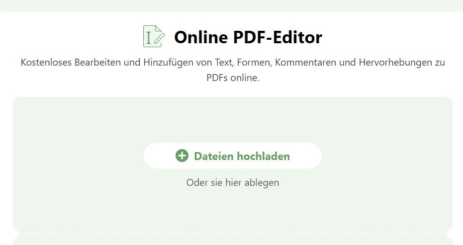 PDF in den Online-Editor hochladen