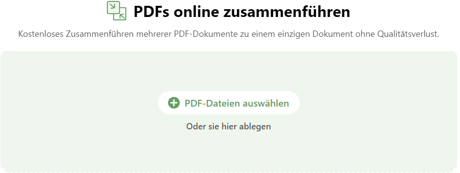 Laden Sie das PDF in den Online-Zusammenführer hoch