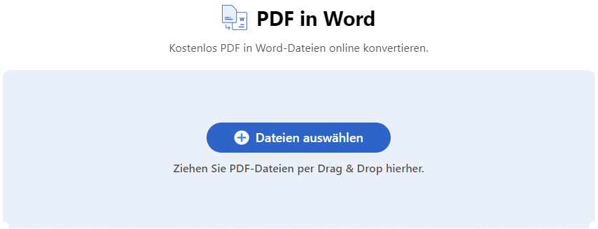 Laden Sie das PDF in den PDFgear PDF-zu-Word Online-Konverter hoch