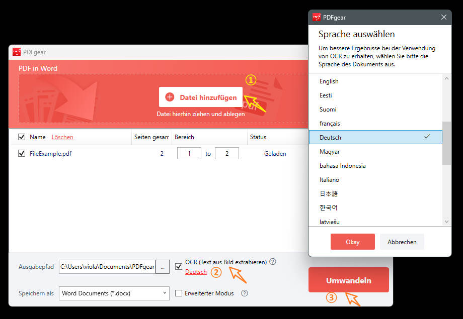 pdf in word per ocr umwandeln