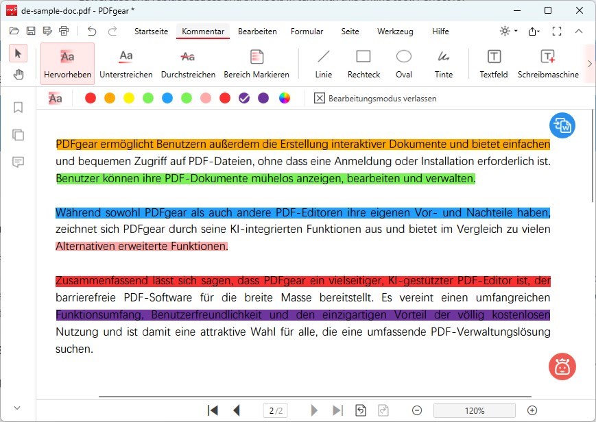 PDF-Textmarker PDFgear