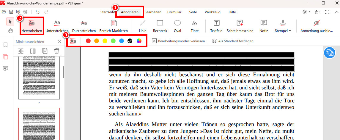 PDF mit PDFgear schwärzen