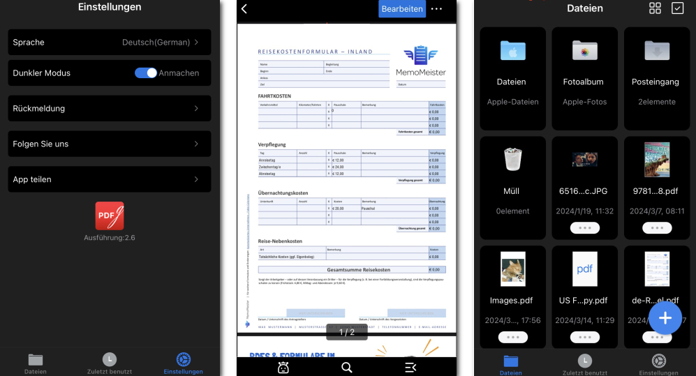 PDFgear App Dunkelmodus