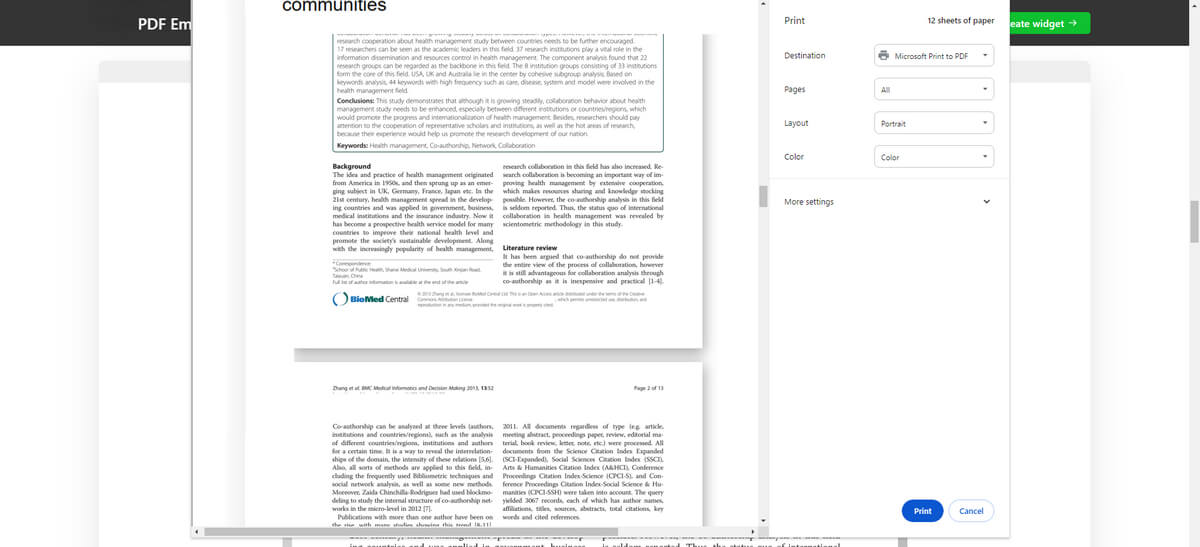 Drucken als PDF