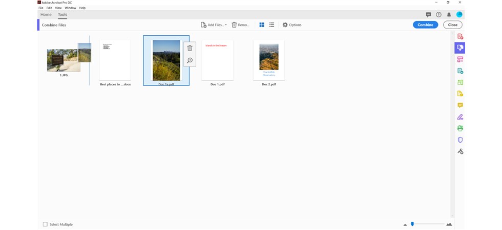 Die Dateireihenfolge in Adobe neu anordnen