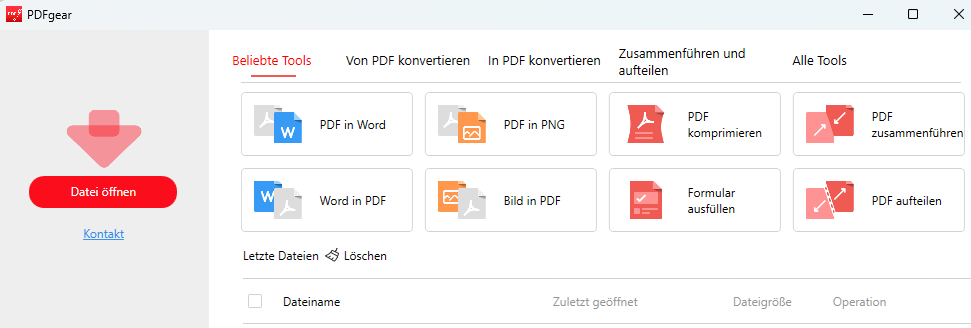 Öffnen Sie die PDF-Datei in PDFgear