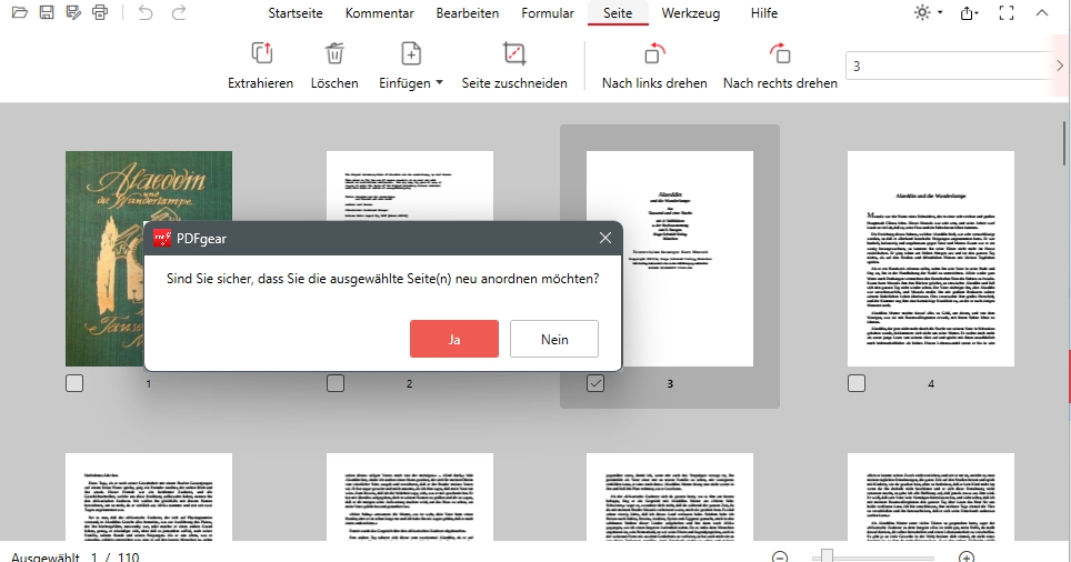 Seiten im PDF umordnen