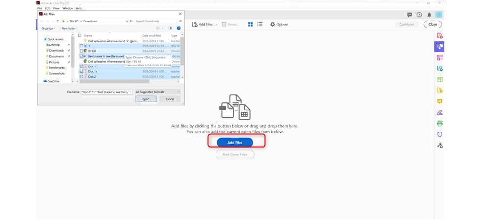 Das PDF zu Adobe Acrobat DC hochladen