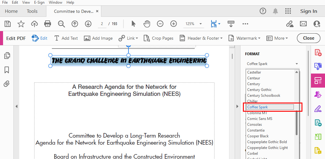 Verwenden Sie die neue Schriftart