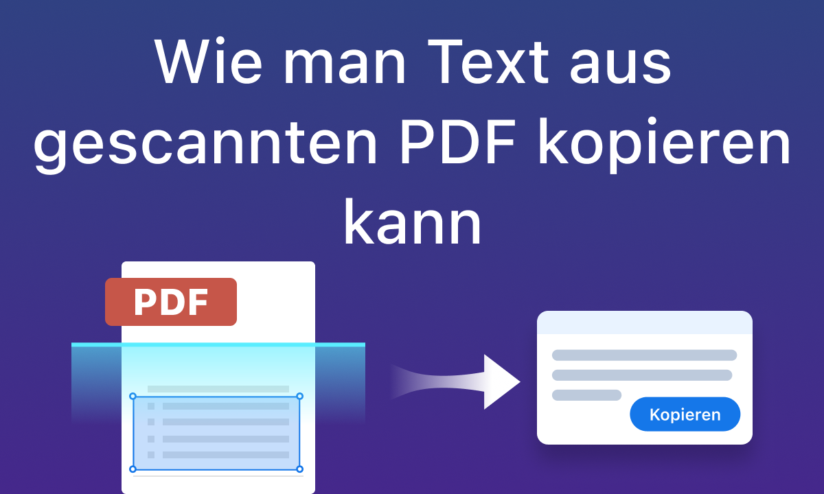 Wie man Text aus gescannten PDF kopieren kann