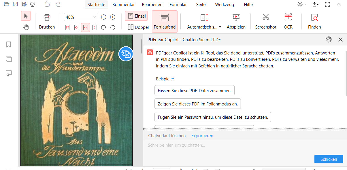 Fassen Sie ein PDF mit dem PDFgear Chatbot zusammen