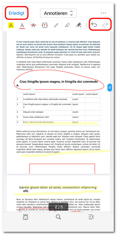 Anmerkungsmodus verlassen