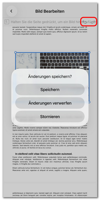 Bearbeitetes Bild speichern