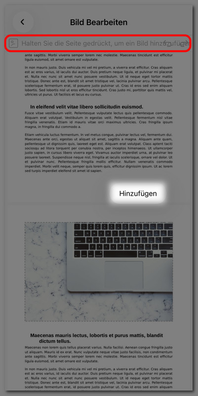 Bild zu PDF auf iOS hinzufügen