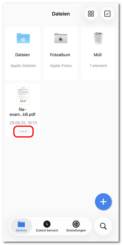 Dateiverwaltungsoptionen öffnen
