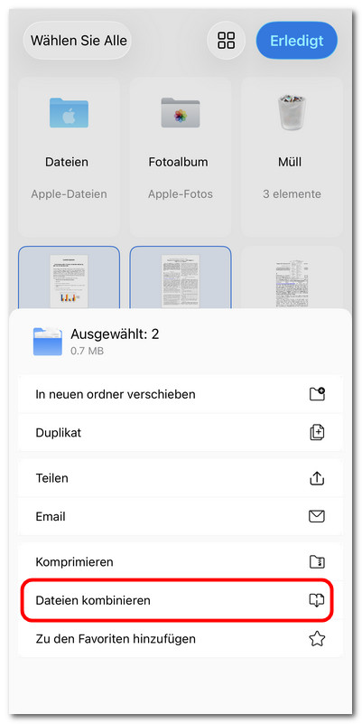 PDF-Dateien in PDFgear für iOS zusammenführen