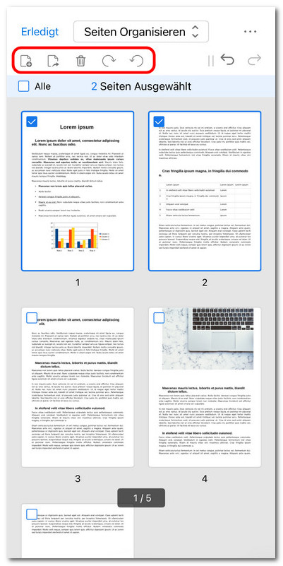 PDF-Seiten auf iOS organisieren