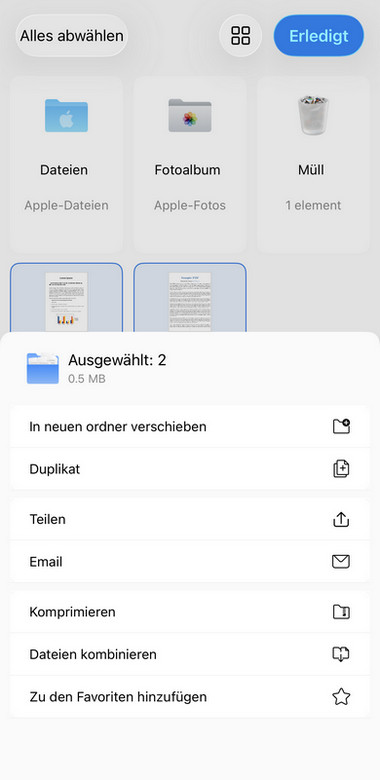 Weitere Optionen zur PDF-Verwaltung