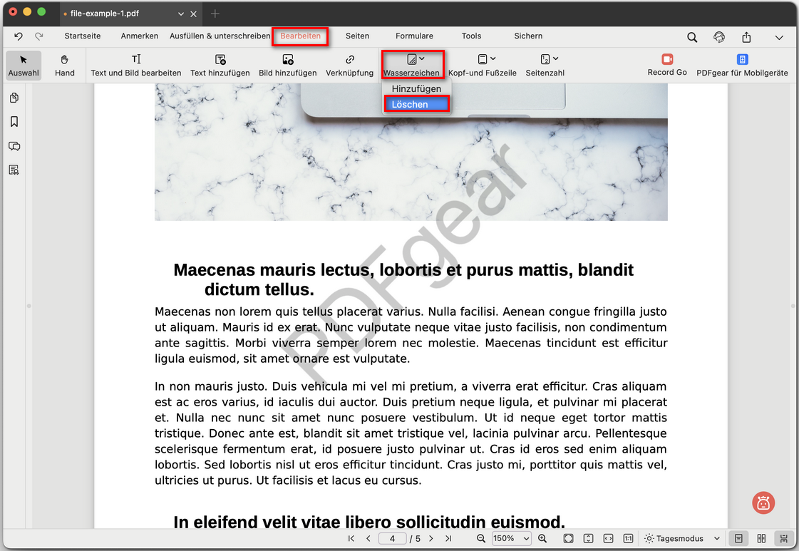 Alle Wasserzeichen löschen
