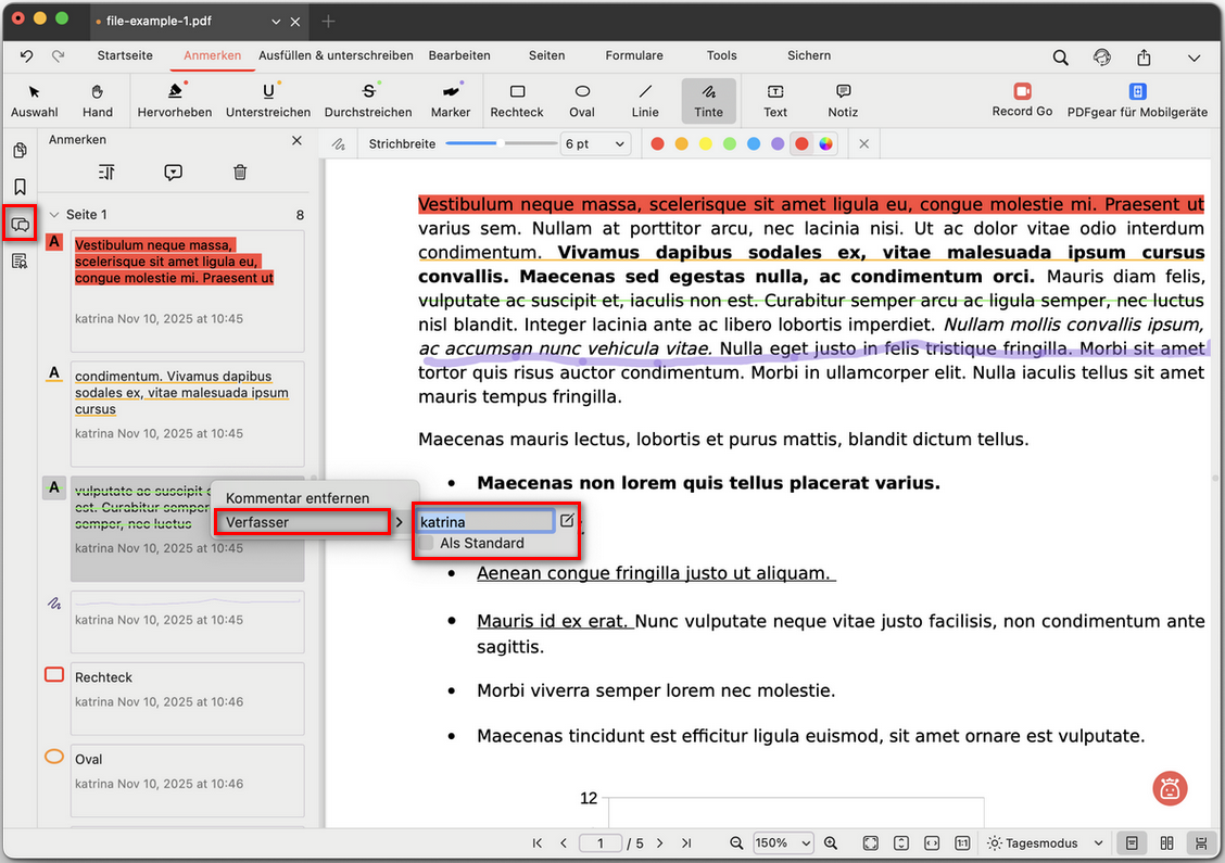Anmerkungsautor ändern