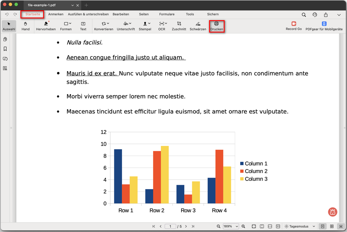 Auf das Druckersymbol klicken