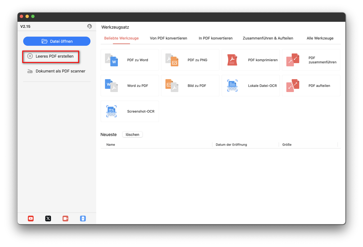 Eine leere PDF auf dem Mac erstellen