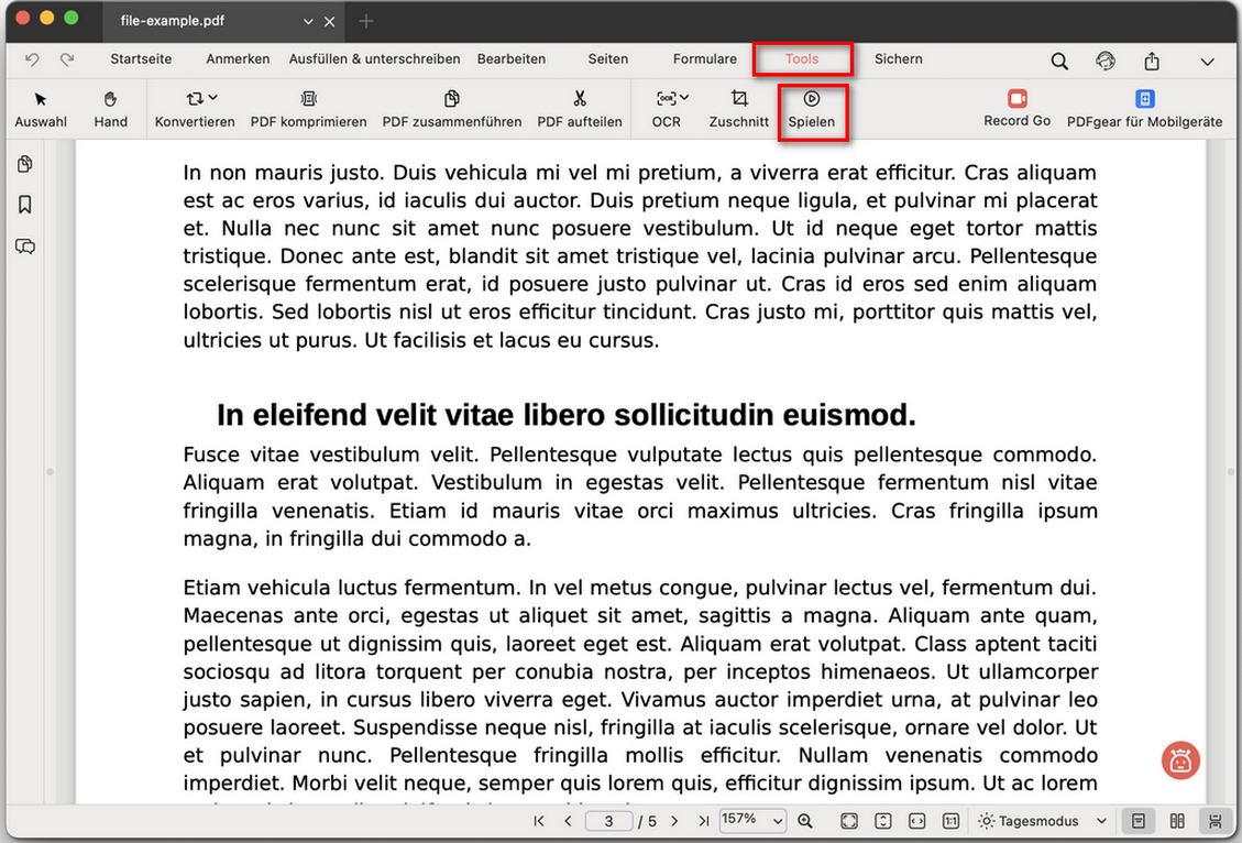 Eine PDF-Datei als Präsentation anzeigen
