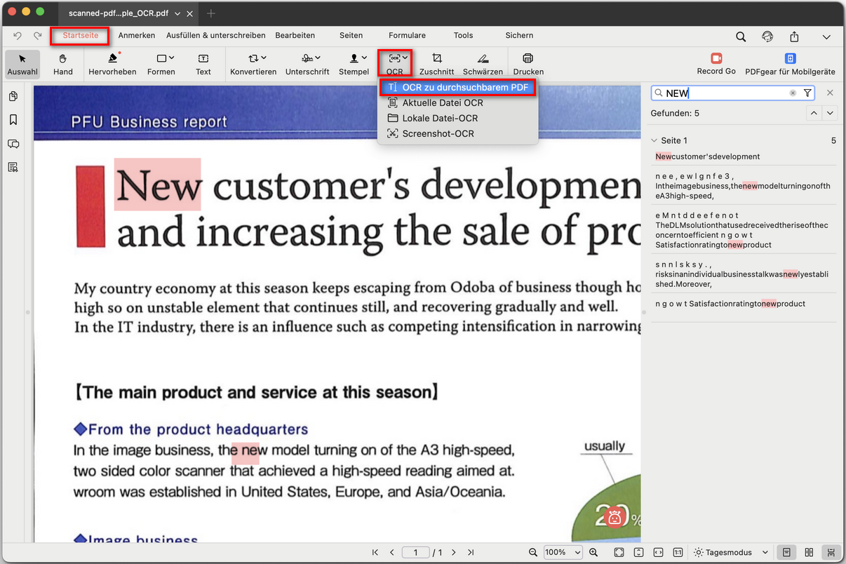 Gescanntes PDF durchsuchbar machen