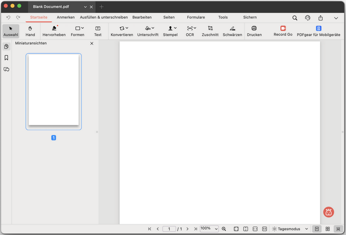 Ihre leere PDF gestalten