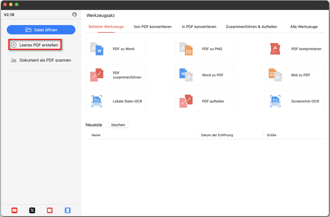 Leere PDF auf dem Mac erstellen