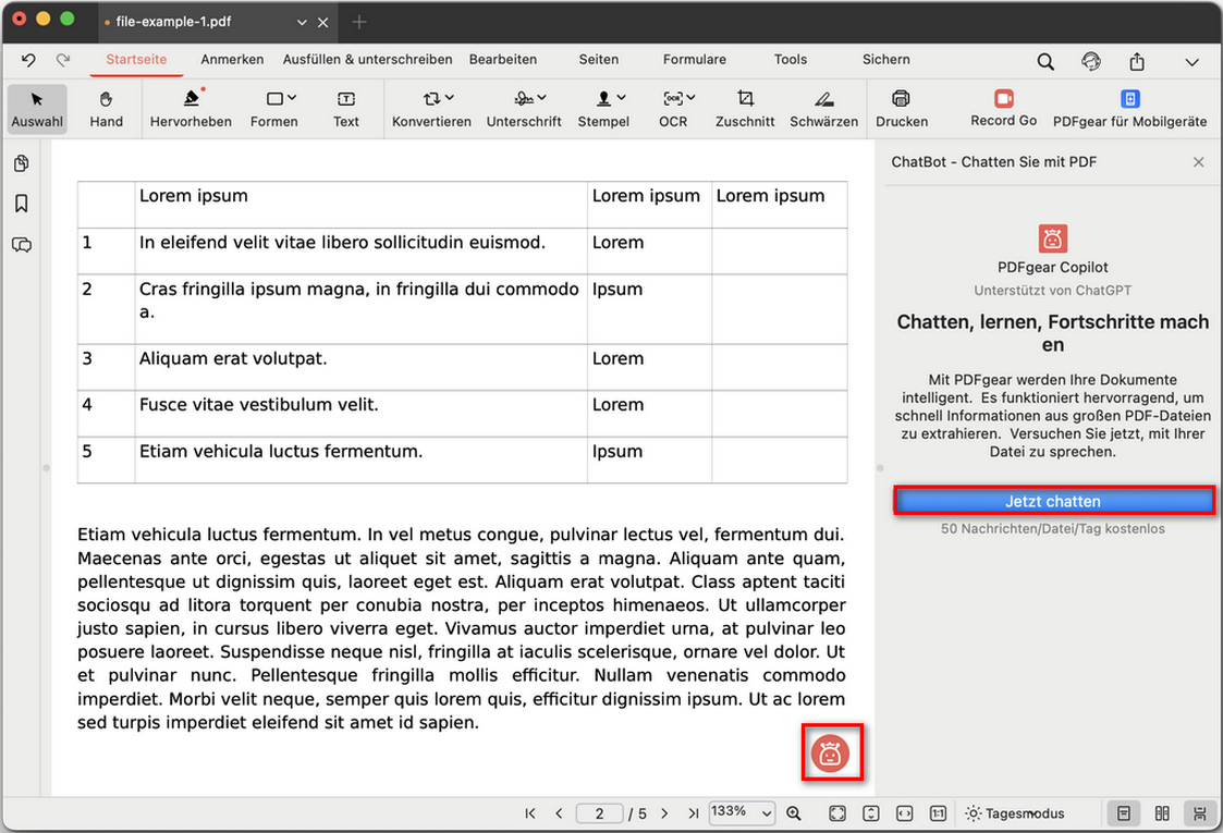 PDF-Copilot in PDFgear