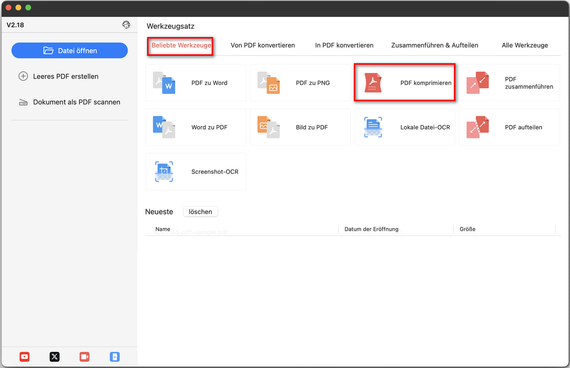 PDF-Kompressor öffnen