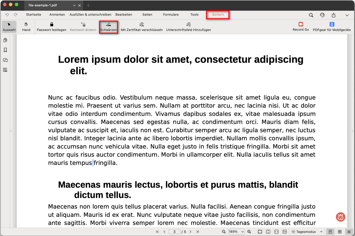 PDF-Schwärzungstool öffnen