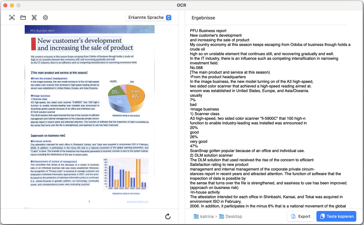 Text aus gescanntem Bild extrahieren